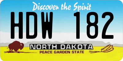 ND license plate HDW182