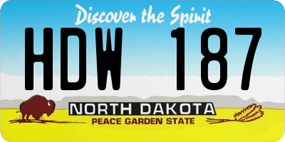 ND license plate HDW187