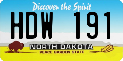 ND license plate HDW191