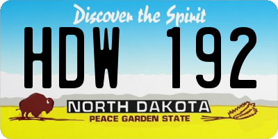 ND license plate HDW192