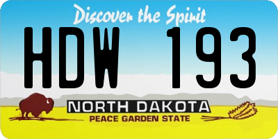ND license plate HDW193