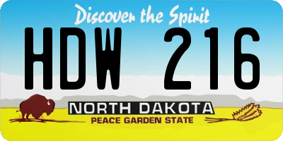 ND license plate HDW216