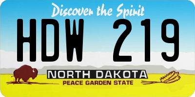 ND license plate HDW219