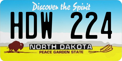 ND license plate HDW224