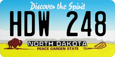 ND license plate HDW248