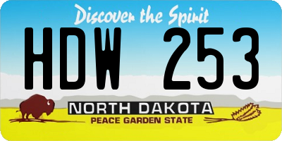ND license plate HDW253