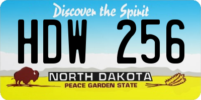 ND license plate HDW256
