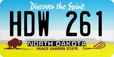 ND license plate HDW261