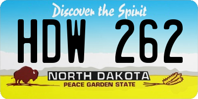 ND license plate HDW262