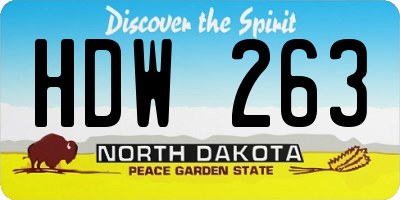 ND license plate HDW263