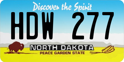 ND license plate HDW277