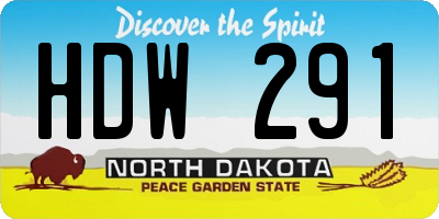 ND license plate HDW291