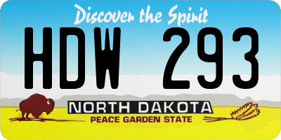 ND license plate HDW293