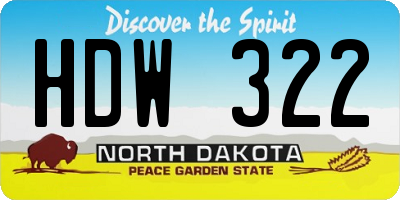 ND license plate HDW322