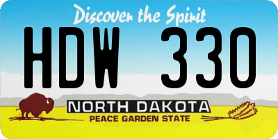ND license plate HDW330