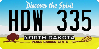 ND license plate HDW335