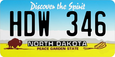 ND license plate HDW346