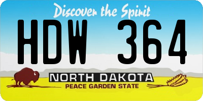 ND license plate HDW364