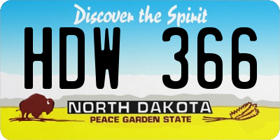 ND license plate HDW366