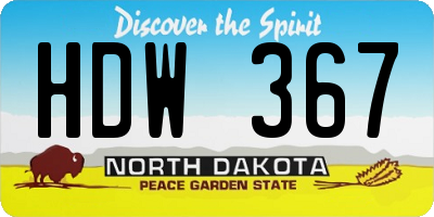 ND license plate HDW367