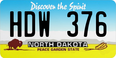 ND license plate HDW376