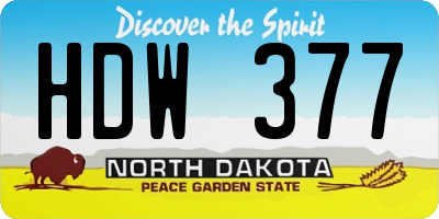 ND license plate HDW377