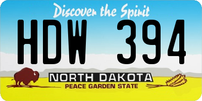 ND license plate HDW394