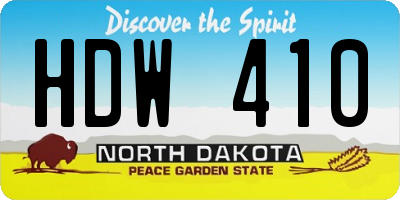 ND license plate HDW410