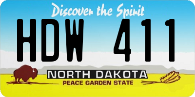 ND license plate HDW411