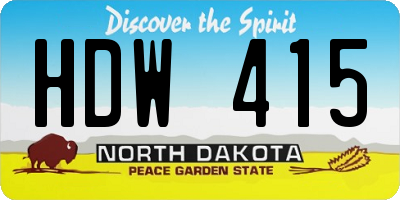 ND license plate HDW415