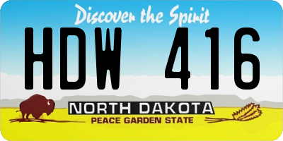 ND license plate HDW416