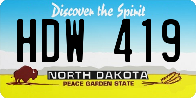 ND license plate HDW419