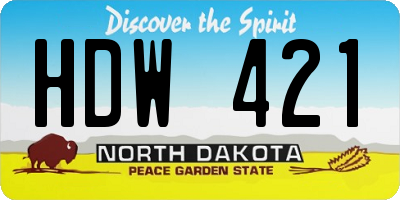 ND license plate HDW421