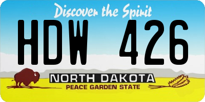 ND license plate HDW426