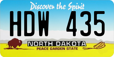 ND license plate HDW435