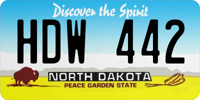 ND license plate HDW442