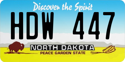 ND license plate HDW447