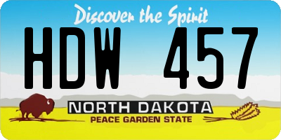 ND license plate HDW457