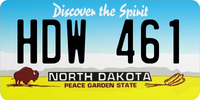 ND license plate HDW461