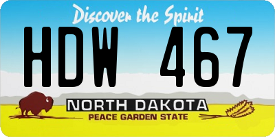 ND license plate HDW467