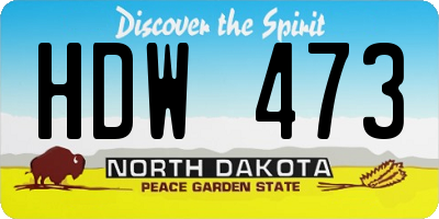 ND license plate HDW473