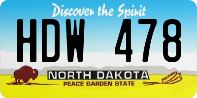 ND license plate HDW478