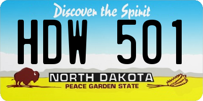 ND license plate HDW501