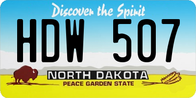 ND license plate HDW507