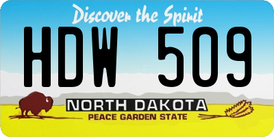 ND license plate HDW509