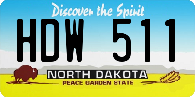 ND license plate HDW511