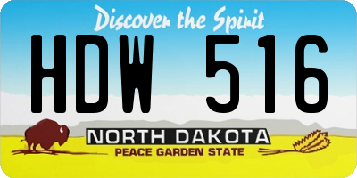 ND license plate HDW516