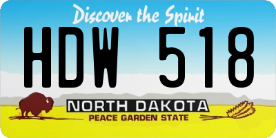ND license plate HDW518