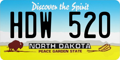 ND license plate HDW520