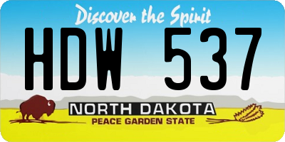 ND license plate HDW537